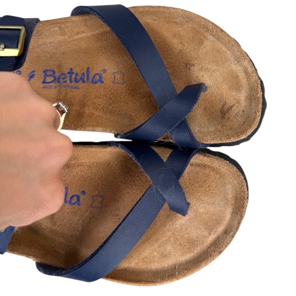 Betula by Birkenstock navy blue gold Mia softbed Sandals size 39 - Picture 13 of 16